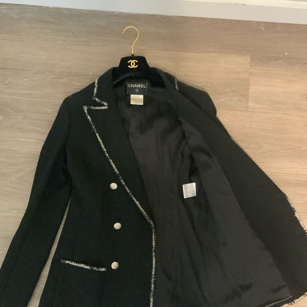 Chanel Women's Black and White Trim Blazer
